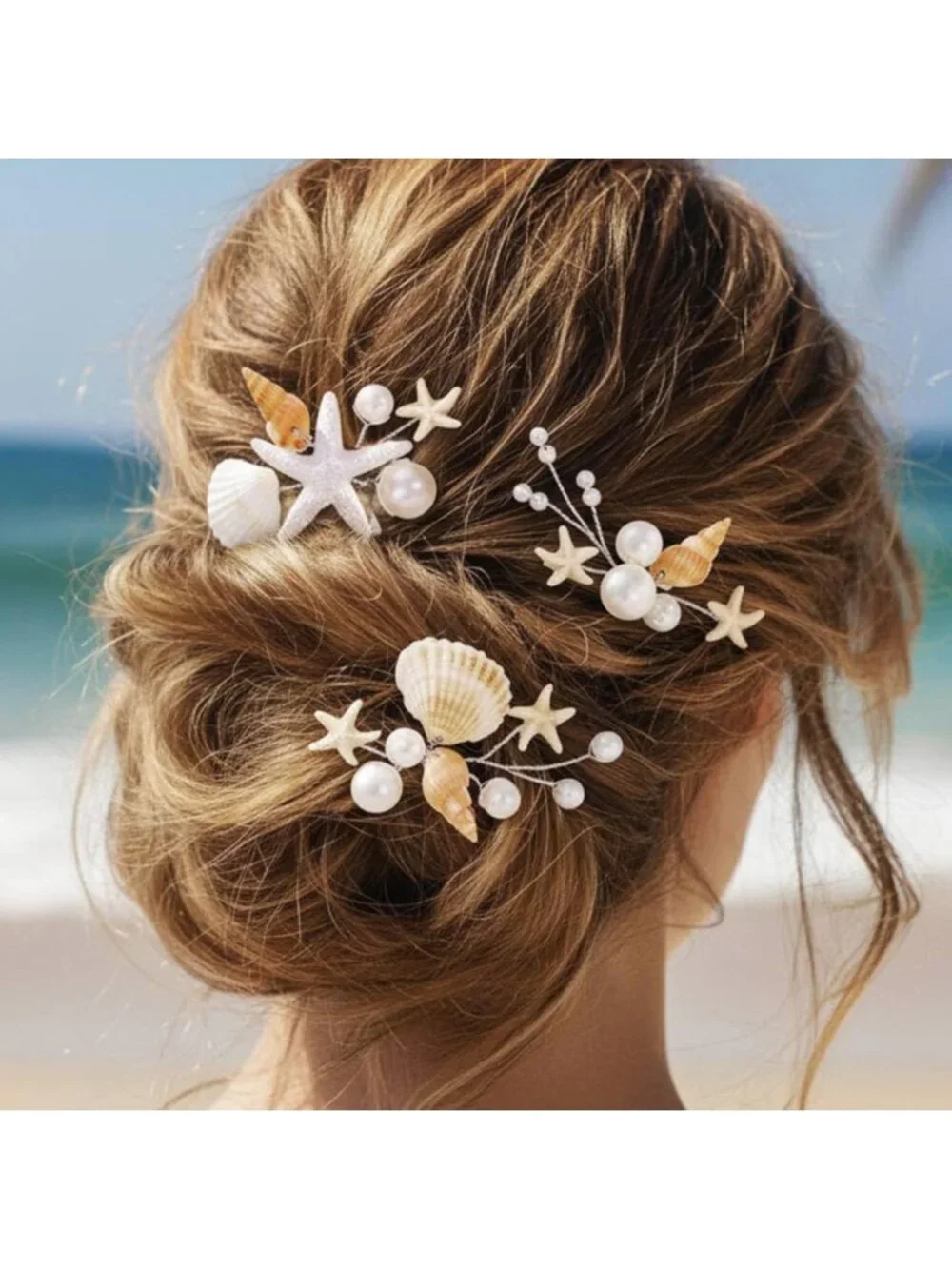 Mermaid Starfish Hair Pins Set - Pearl & Shell Hair Accessories for Women